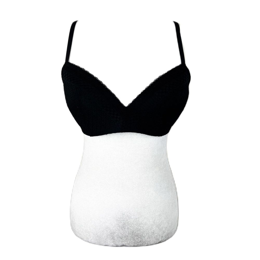 Maidenform Bra Women 34D Black Padded Wireless Lace T-Shirt Bra